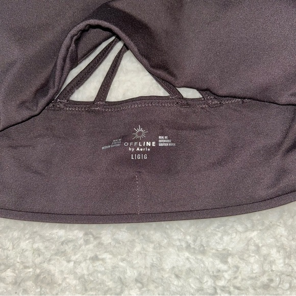 Aerie Offline Real Me Stretch Medium Support Macrame Sports Bra Large NWT - Picture 5 of 5
